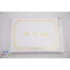 8x6in In Mis Quince Guest Book W/Pen Set - White