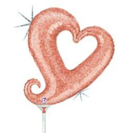 Betallic Chain Of Hearts Rose Gold 14 Inch Mini Air Holographic Shape 1ct