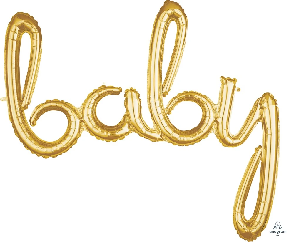Anagram Balloon Baby Script 39x33 Gold 1 Anagram Balloon Baby Script 39x33 Gold