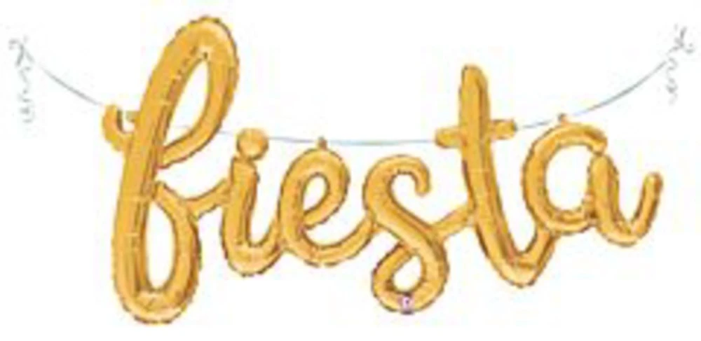 Betallic Fiesta Script Gold 29 Inch Air Filled Foil Shape Packed W/straw 1ct 1 Betallic Fiesta Script Gold 29 Inch Air Filled Foil Shape Packed W/straw 1ct