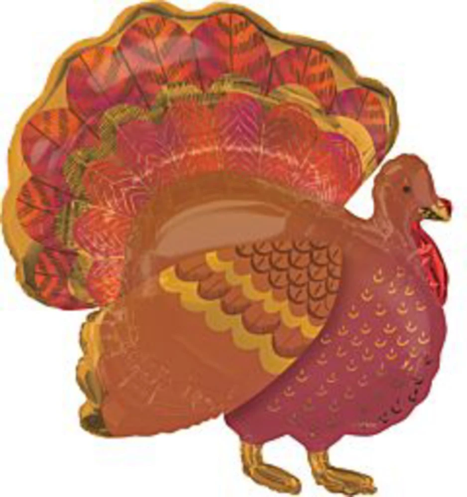 Thanksgiving Fancy Turkey 32in Foil Balloon 1 Thanksgiving Fancy Turkey 32in Foil Balloon