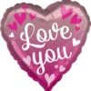 Valentines Love You Pink Ombre 17in Foil Balloon