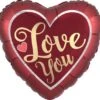 Anagram 28in Satin Sangria Love You In Gold Jumbo Foil Balloon -Toy World 99068MF