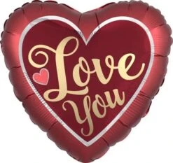 Anagram 28in Satin Sangria Love You In Gold Jumbo Foil Balloon