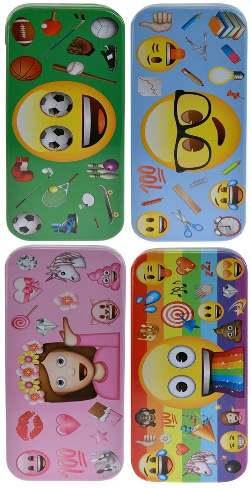 Emoji Tin Pencil Case 3.25x1.5x8.5 1 Emoji Tin Pencil Case 3.25x1.5x8.5