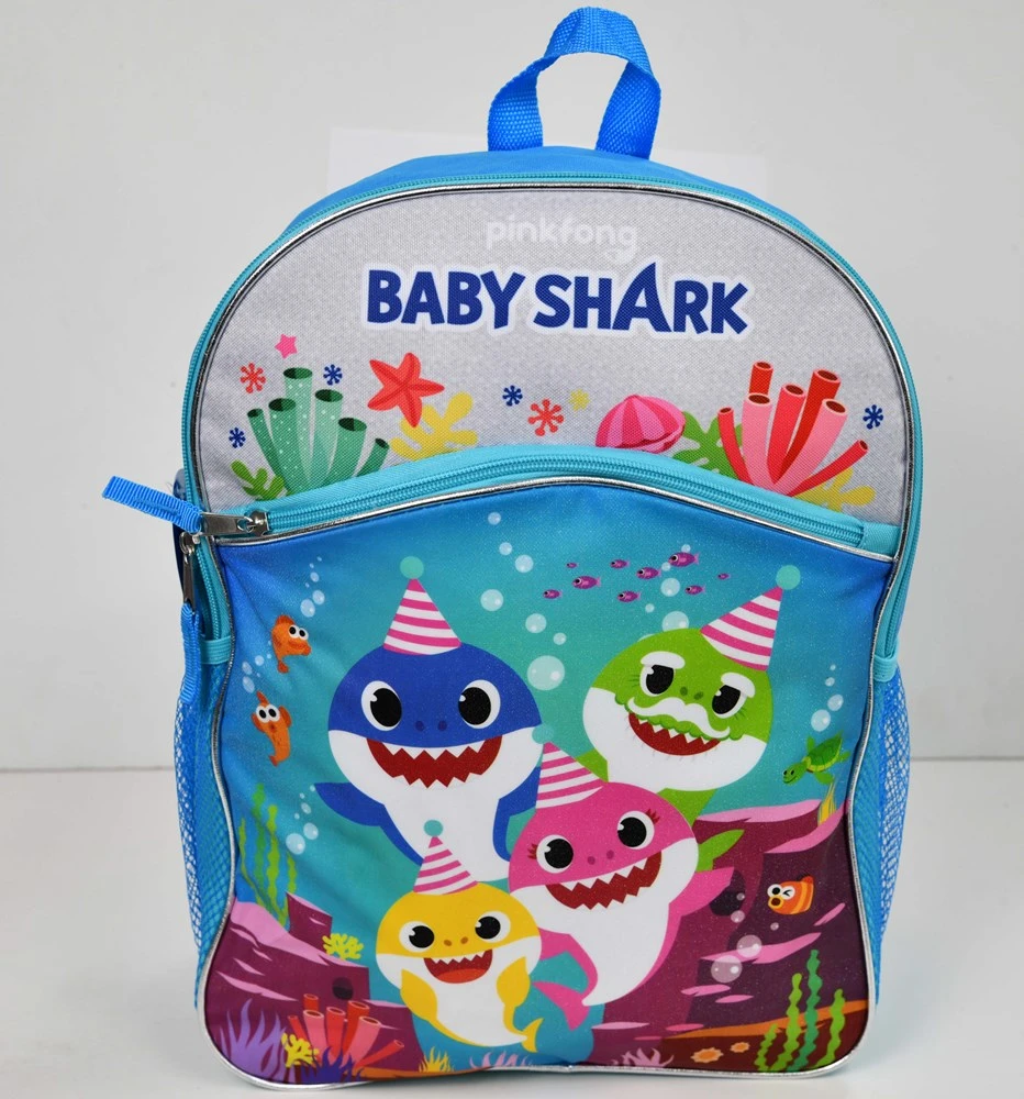 Baby Shark 16in Plain Front 1 Pocket Backpack 1 Baby Shark 16in Plain Front 1 Pocket Backpack