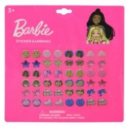 Barbie 24 Pair Sticker Earrings On Blister Card