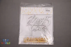 Cake Topper Mis Quinces Glittered Silver