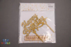 Cake Topper Happy Birthday Glittered Gold