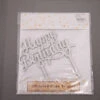 Cake Topper -Happy Birthday Glittered Silver -Toy World CT 004SL