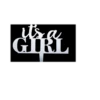 Mirror Acrylic Silver Cake Topper Its A Girl! 2 Mirror Acrylic Silver Cake Topper Its A Girl! -Toy World DAN 401SL