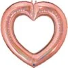 Grabo Rose Gold Glitter Link Heart 41in Foil Balloon -Toy World G75783GHRG P