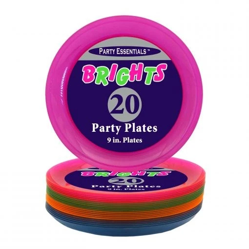 Neon Plate Asst 9in 20ct 1 Neon Plate Asst 9in 20ct