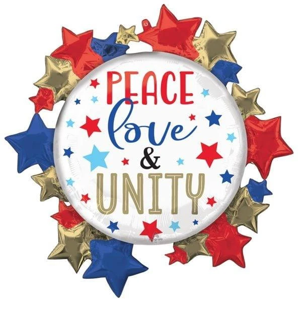 Anagram Peace, Love & Unity 30in Foil Balloon 1 Anagram Peace, Love & Unity 30in Foil Balloon