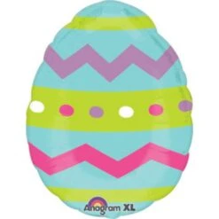 Anagram Easter Egg Stripe Chevron 18in Foil Balloon