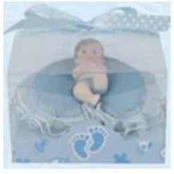 Baby On Pillow With Stork Blue 12ct