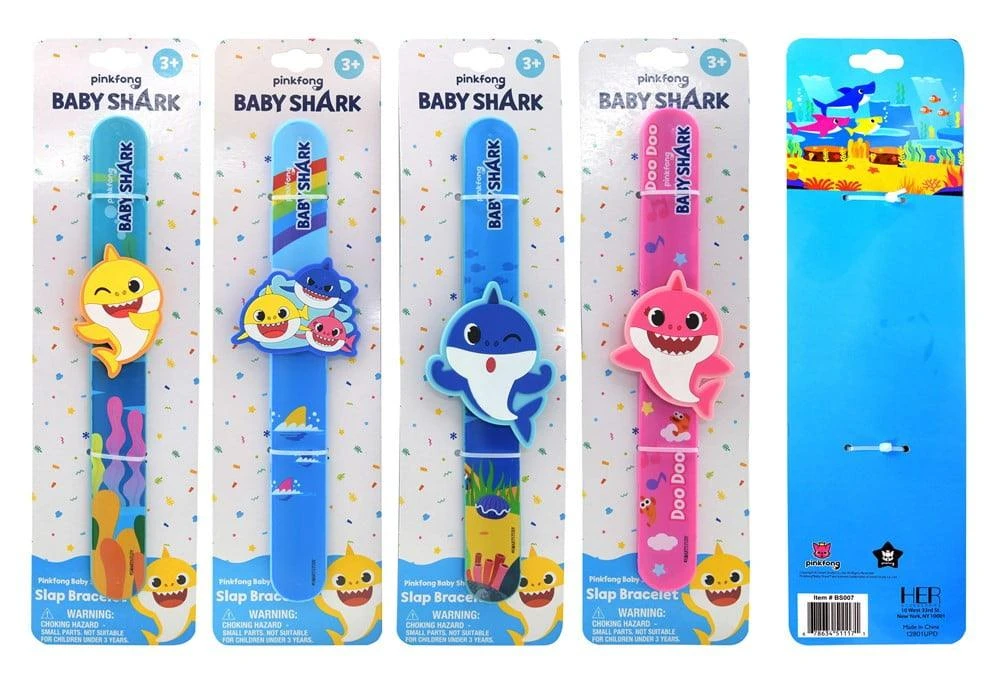 Baby Shark Rubber Slap Bracelet 3x.25x11 1 Baby Shark Rubber Slap Bracelet 3x.25x11