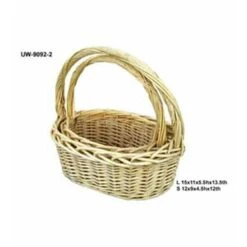 Basket 2pc Oval White