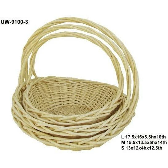Basket 3pc Round Flat 12in-14in-16in 1 Basket 3pc Round Flat 12in-14in-16in