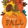 Betallic Fall Floral Pumpkin Vase 34in Foil Balloon FLAT