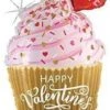 Betallic Valentine's Day Golden Cupcake 31in Holographic Foil Balloon FLAT -Toy World betallic valentine s day golden cupcake 31in holographic foil balloon flat toy world inc