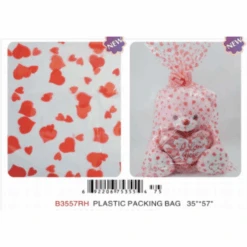 Cello Bag Red Heart 35x57 12ct