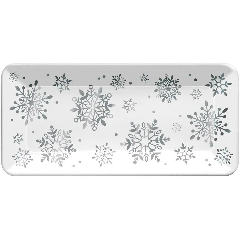 AMS Christmas Snowy Long Platter 1ct 1 AMS Christmas Snowy Long Platter 1ct
