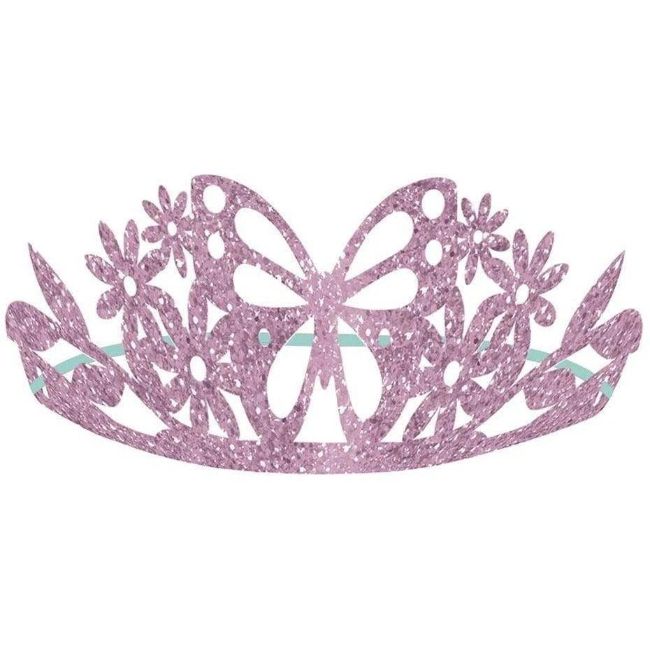 AMS Flutter Glitter Paper Tiaras 8ct 1 AMS Flutter Glitter Paper Tiaras 8ct