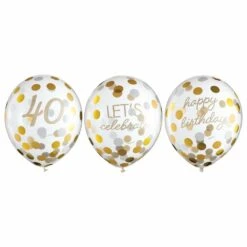 AMS Golden Age Birthday 40th Latex Balloon Kit 12 Inch 6ct