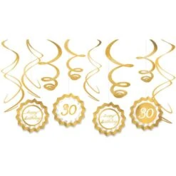 AMS Golden Age Birthday 30th Fan & Swirl Decorating Kit 12ct