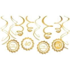 AMS Golden Age Birthday 40th Fan And Swirl Decorating Kit 12ct