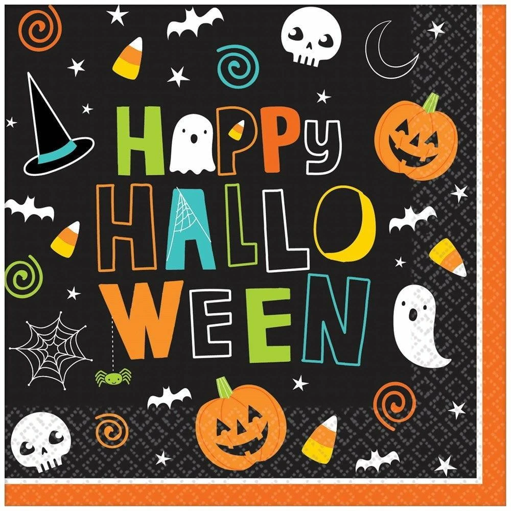 Hallo-ween Friends Beverage Napkins 125ct 1 Hallo-ween Friends Beverage Napkins 125ct