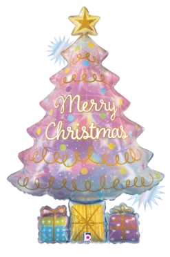 Betallic Opal Christmas Tree 39 Inch Holographic Shape Foil Balloon 1ct