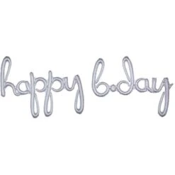 AMS Holographic Happy Birthday Script Balloon 1ct