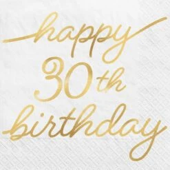 AMS Golden Age Birthday 30th Beverage Napkins 16ct