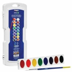 Dxn Oval Pan Watercolors 16 Colors With Brush