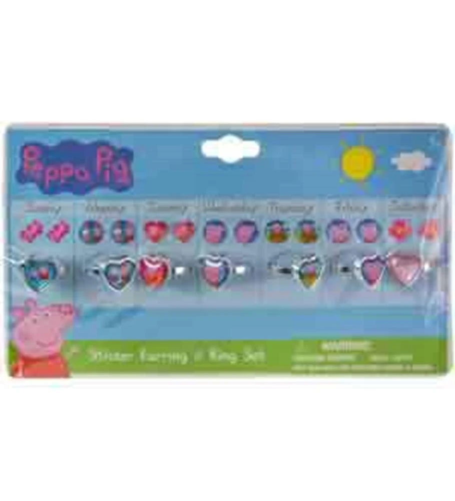 Peppa Pig Earring And Ring Set 7x4x0.75 1 Peppa Pig Earring And Ring Set 7x4x0.75