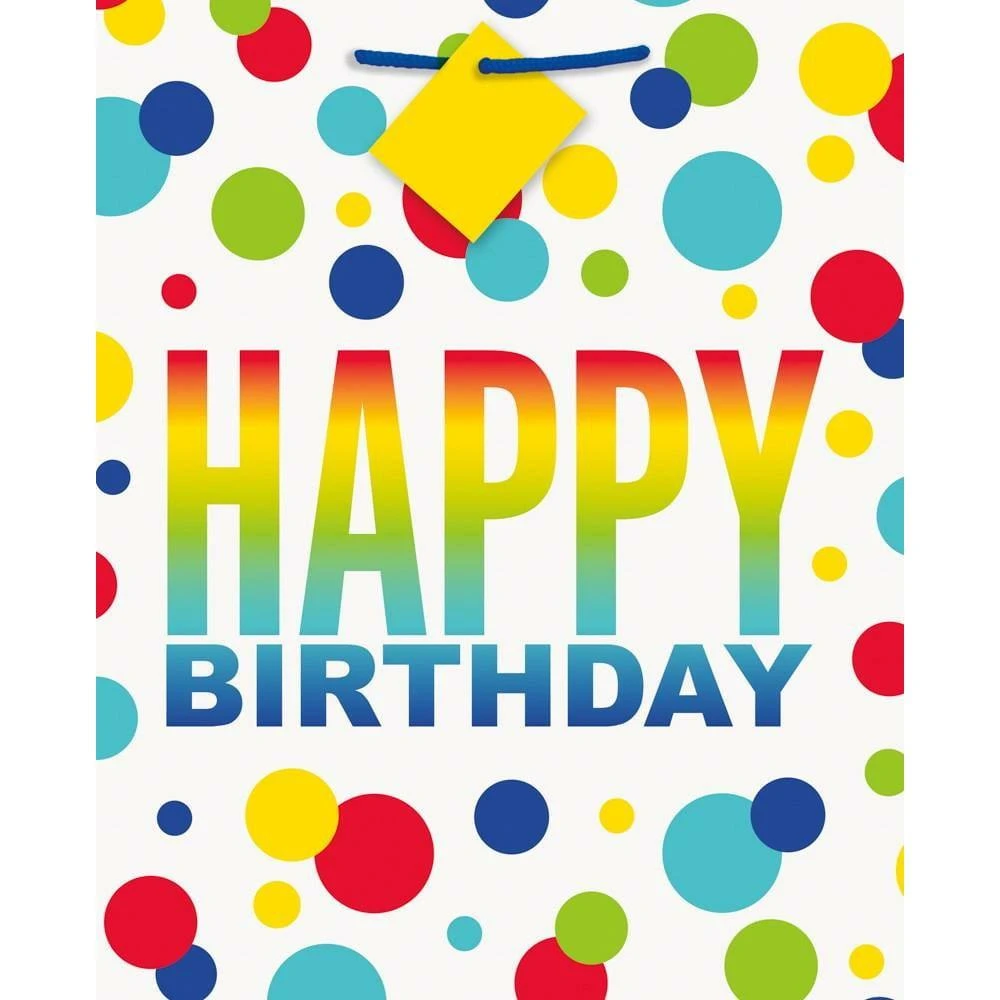 Rainbow Spots Birthday Large Gift Bag 1 Rainbow Spots Birthday Large Gift Bag