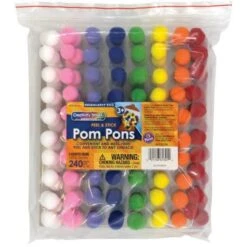 Dxn Self Adhesive Poms Assorted 8 Colors 240ct