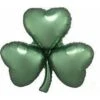 St. Patrick's Day Satin Emerald Shamrock 29in Foil Balloon FLAT -Toy World st patrick s day satin emerald shamrock 29in foil balloon flat toy world inc