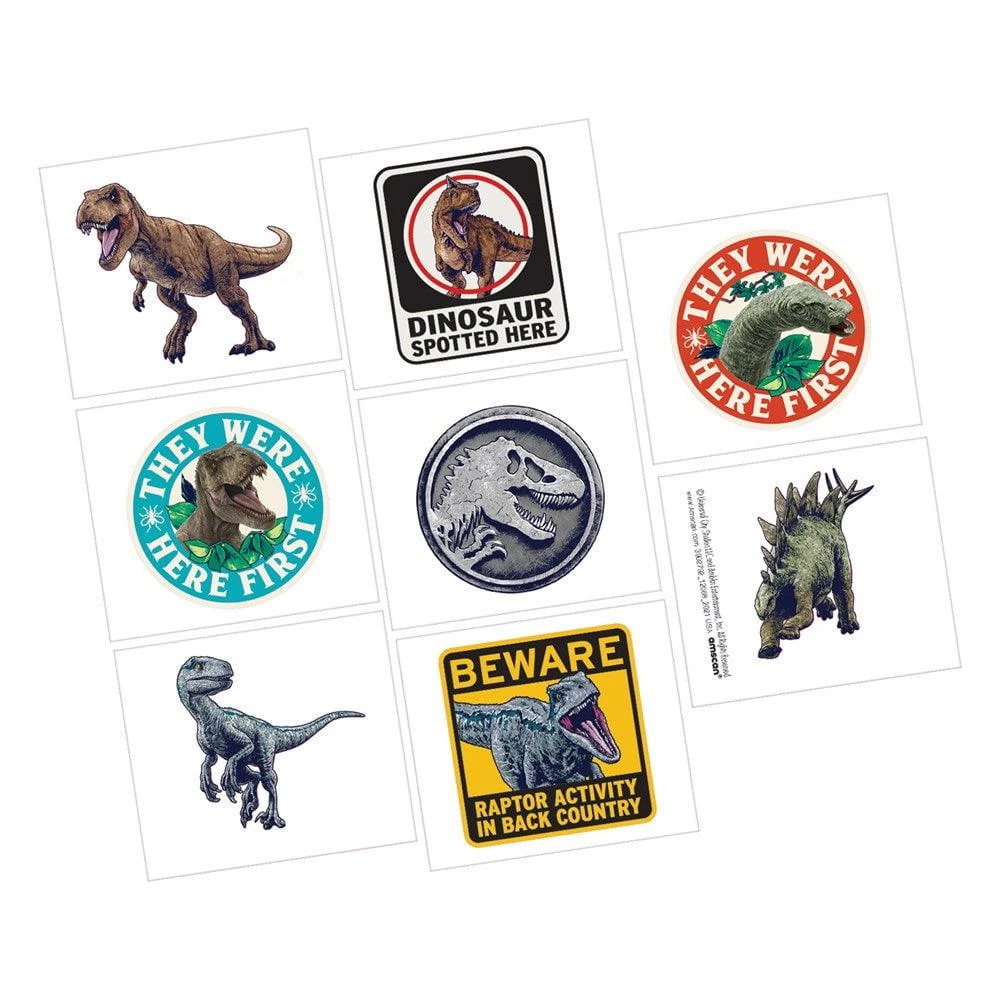 AMS Jurassic World Into The Wild Tattoos 8ct 1 AMS Jurassic World Into The Wild Tattoos 8ct