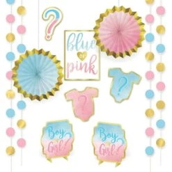 AMS Gender Reveal The Big Reveal Room Decorating Kit 12ct